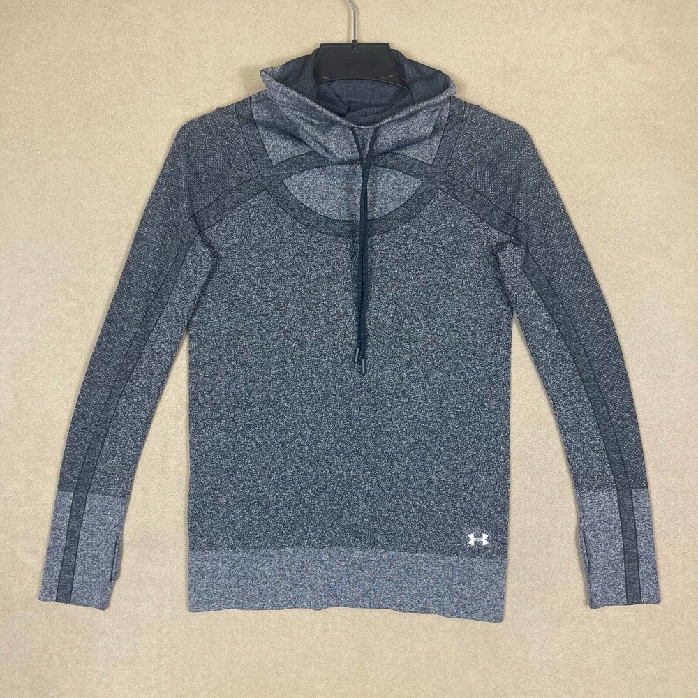 Under Armour Threadborne HeatGear Long‎ Sleeve Fitted Shirt Womens S Gray